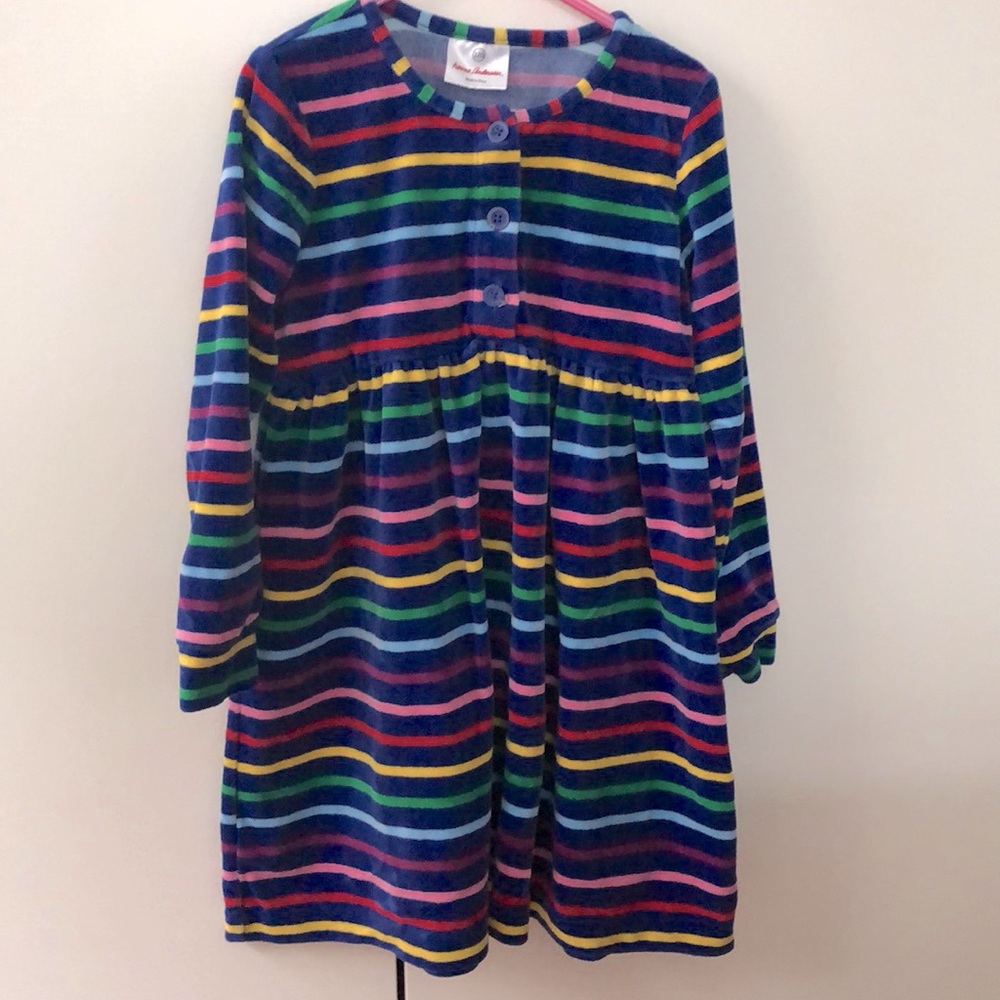 Hanna Andersson Velour Striped Dress